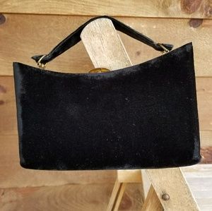Vintage Black Velvet Purse